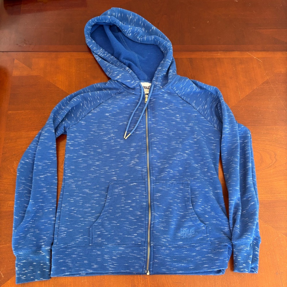 Everlast Sport |‎ Heathered Blue | Full Zip Hoodie, Women's Sweatshirt-Small